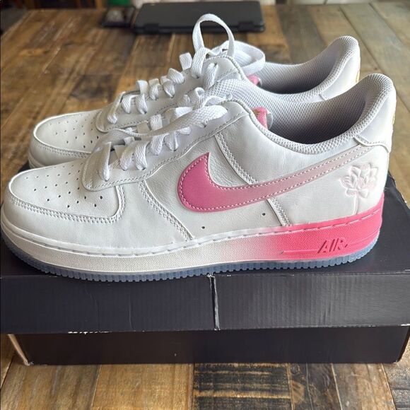 Nike Shoes - Nike Air Force 1 '07 PRM White and Lotus Pink women’s size 10